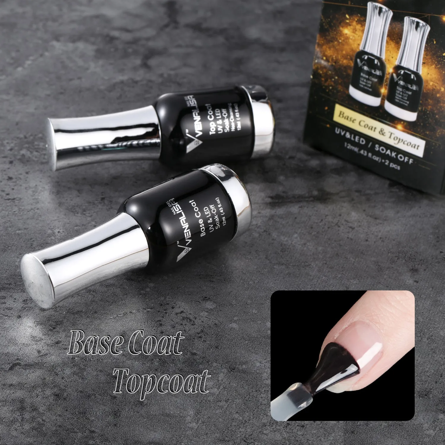 12ml Top & Base Coat Set - 2Pcs
