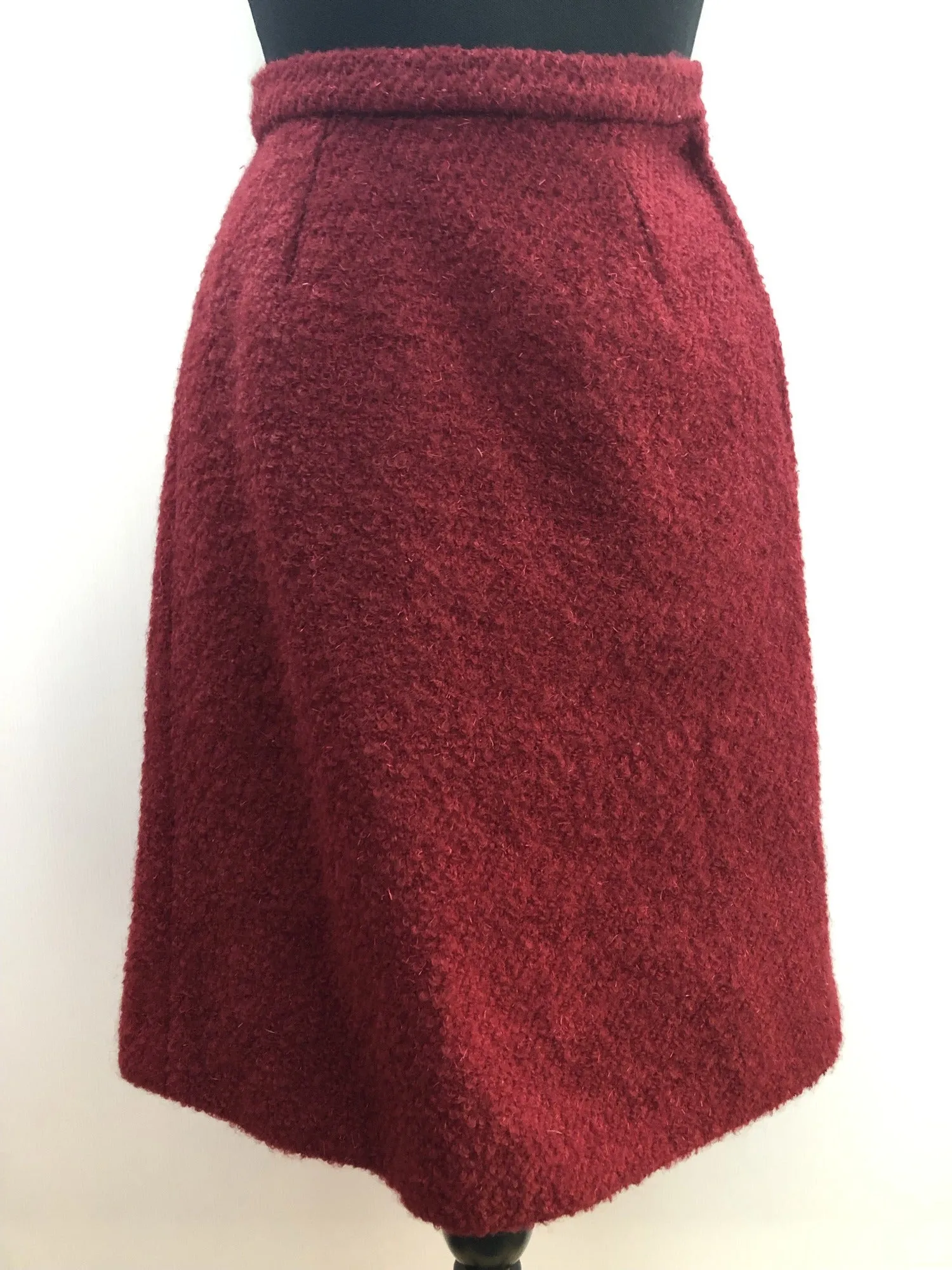 1960s Two Piece Fur Collar Jacket and Skirt Set - Size 6