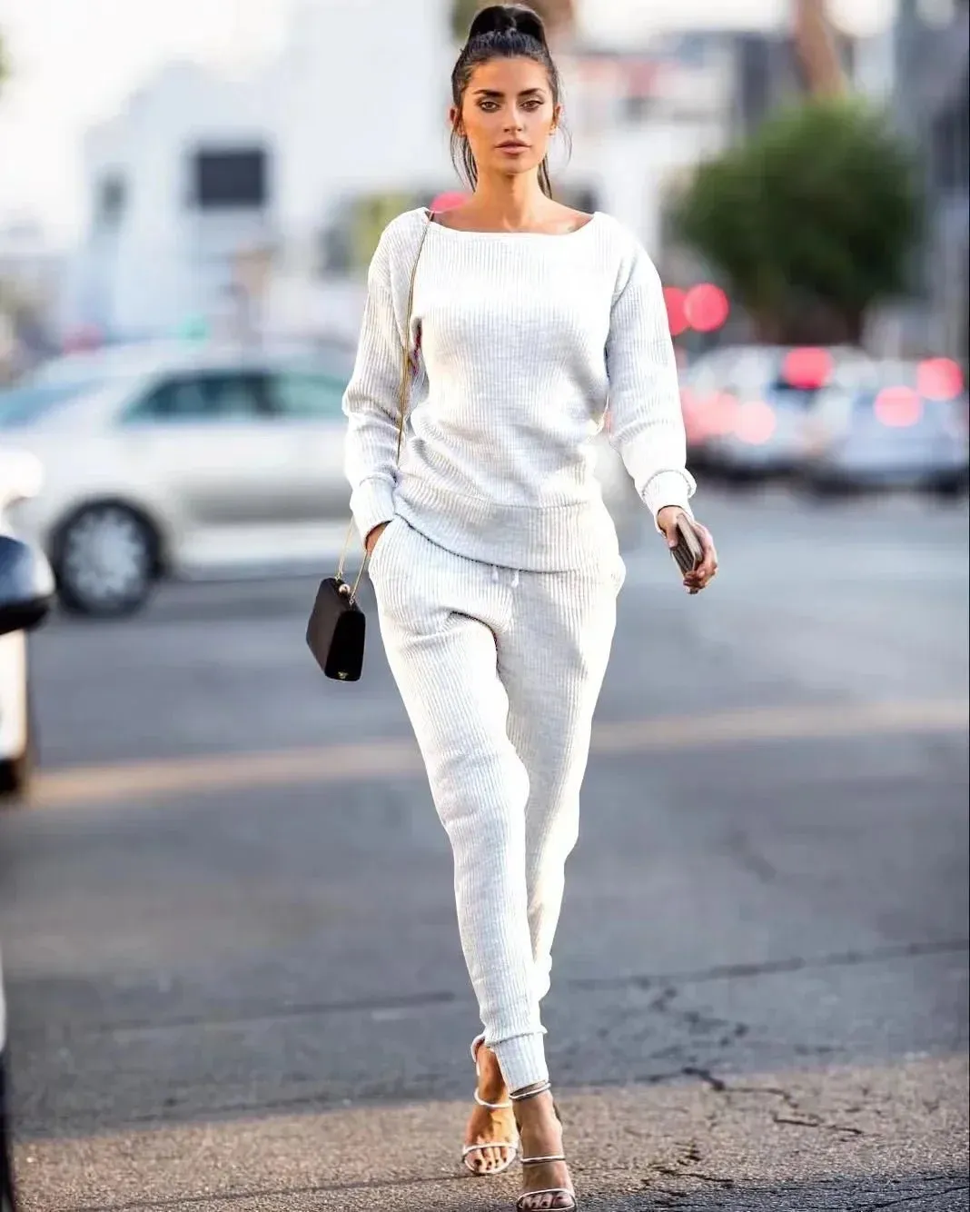 2024 Herbst Pullover Hose 2-teiliges Set lässige Active wear Damen Damen Winter einfarbige zweiteilige Outfits passende Sets elegant