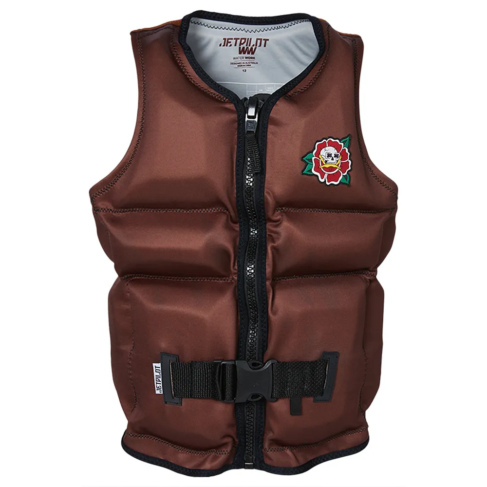 2024 Jetpilot X1 Boys Youth Neo Vest Sub - Coffee