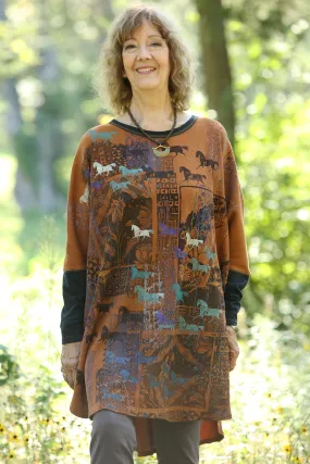 2251 Natural City Tunic- Amber  -Abstract Grotto