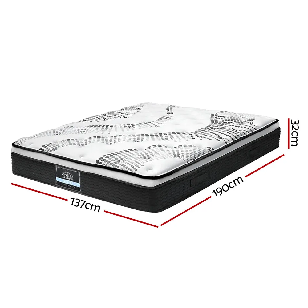 32cm Plush Euro Top Double Mattress - Medium Firmness, Giselle Bedding