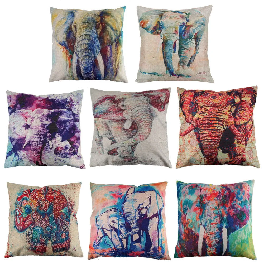 45 cm Colorful Elephant Throw PillowCases