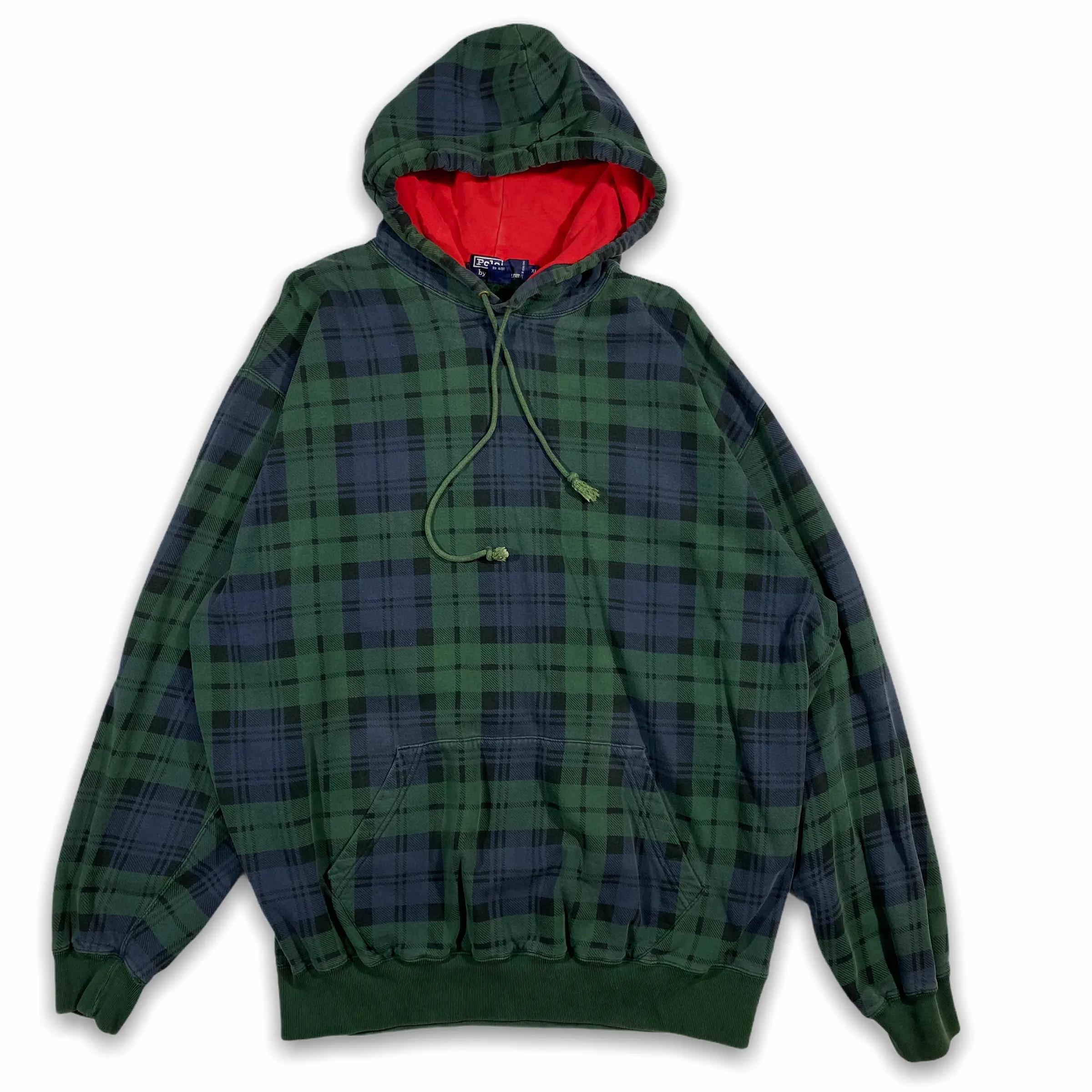 90s Polo ralph lauren black watch hoodie XL