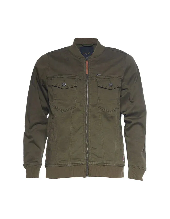 A TIZIANO Davis | Solid Bomber Jacket (Dark Olive)