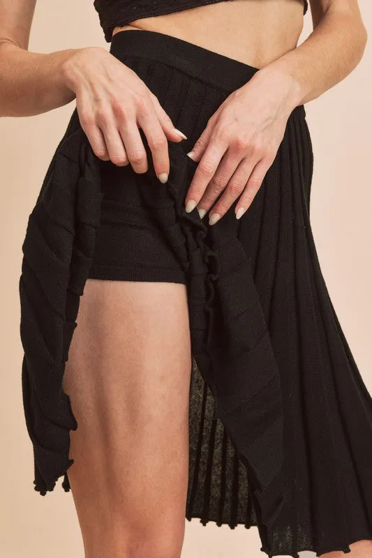 Aemi Co Elastic Waist Knit Skort