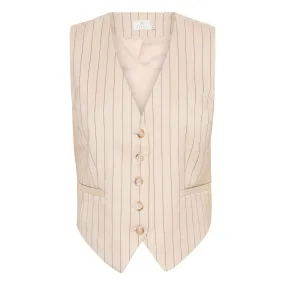 Agathe waistcoat sand/black pin stripe