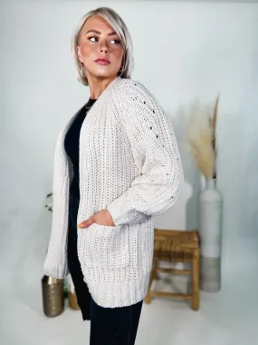 All In Oversized Cardigan, Ecru