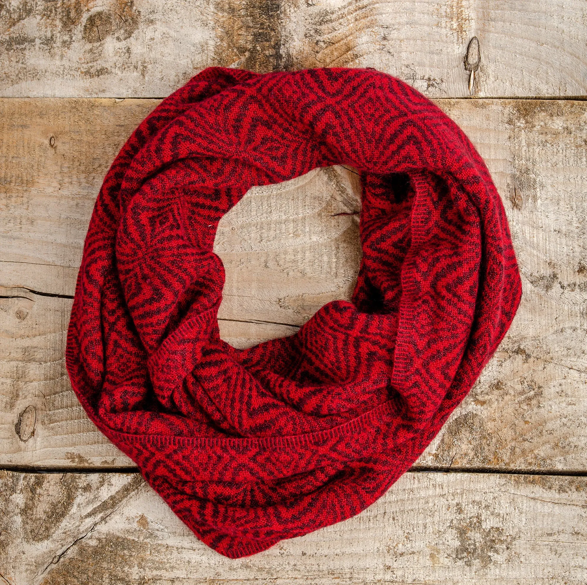 Alpaca Wool Soft Knitted Infinity Scarf, Mustard Yellow