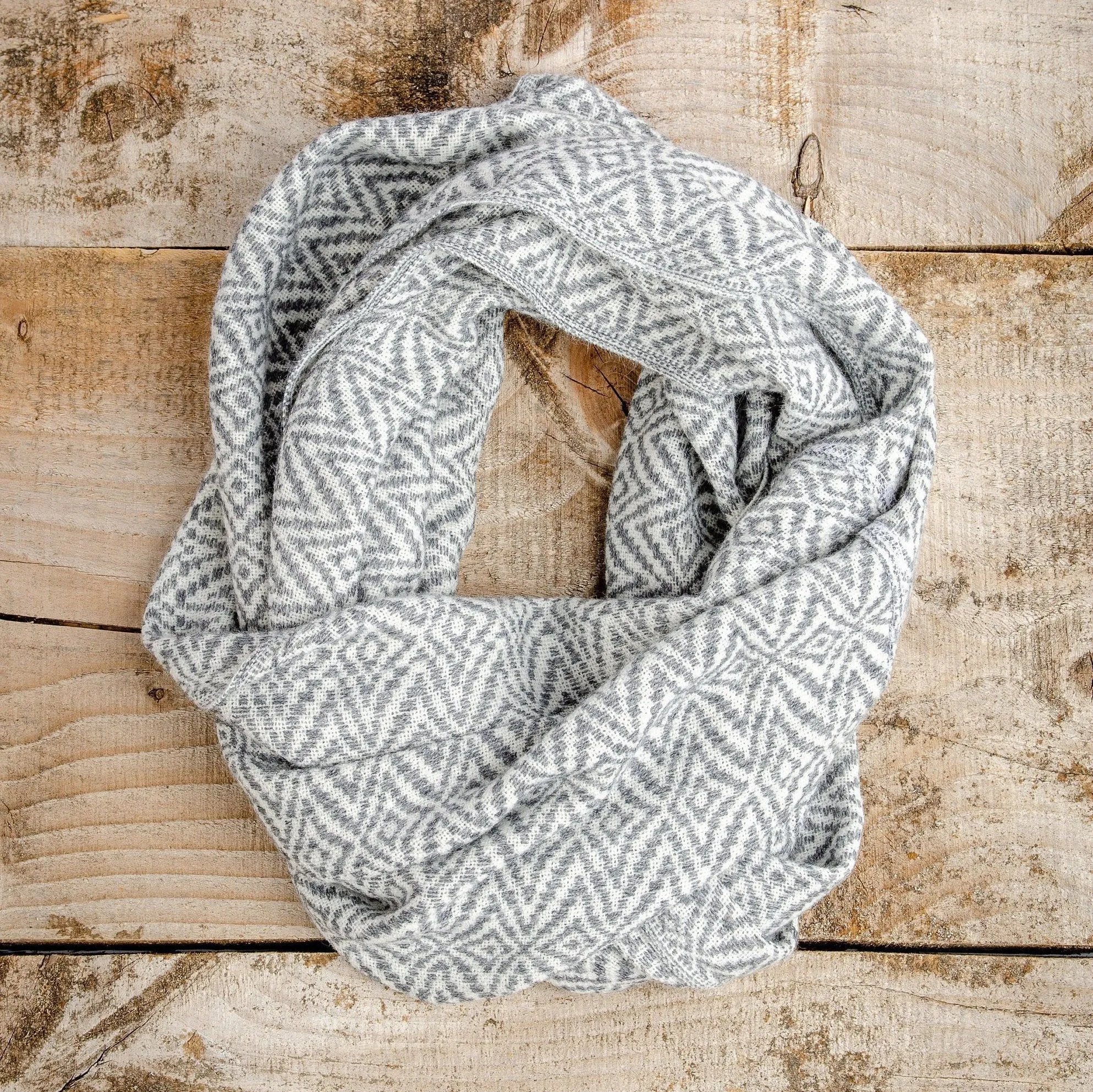 Alpaca Wool Soft Knitted Infinity Scarf, Mustard Yellow