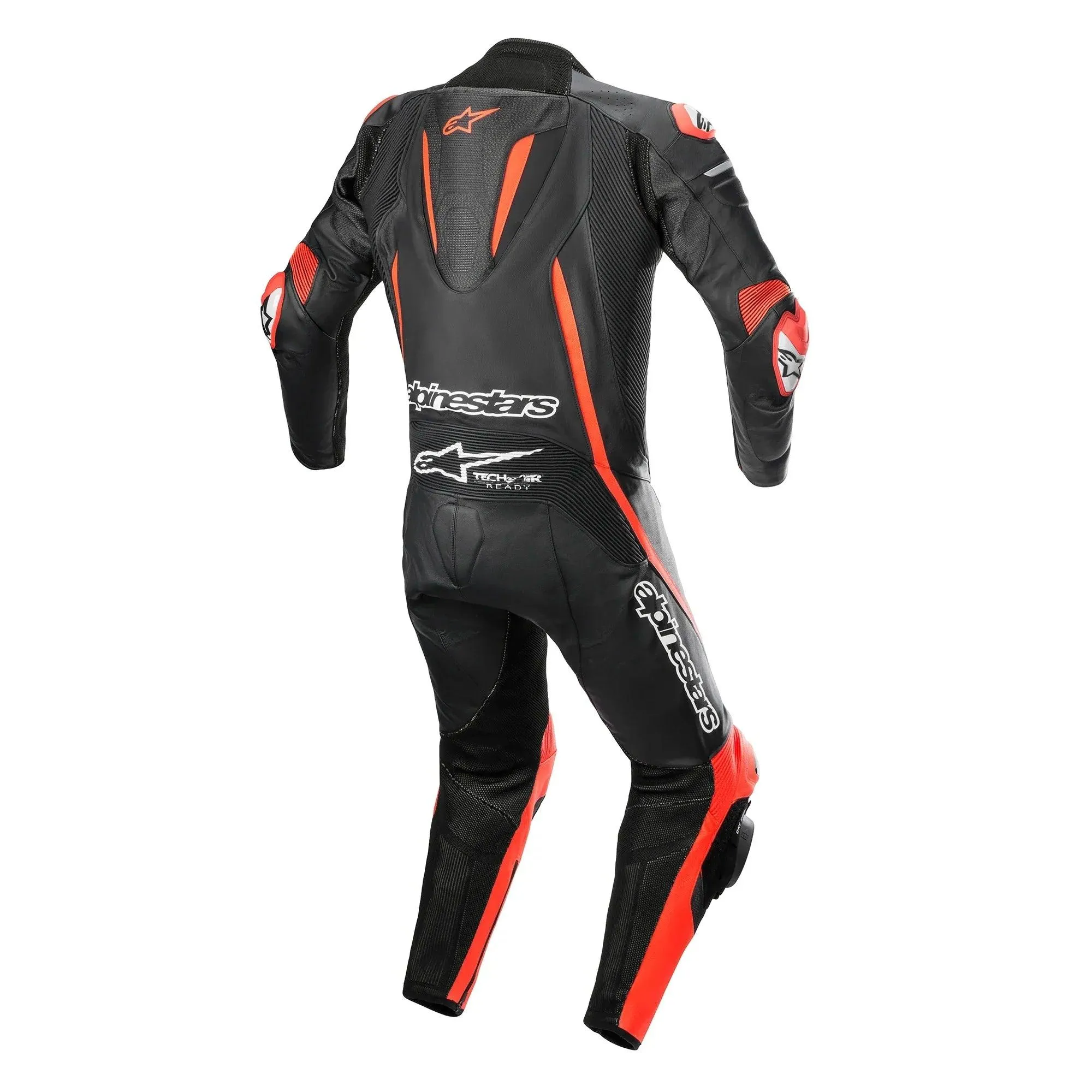 Alpinestars Fusion 1-Piece Leather Suit Black/Red Fluo