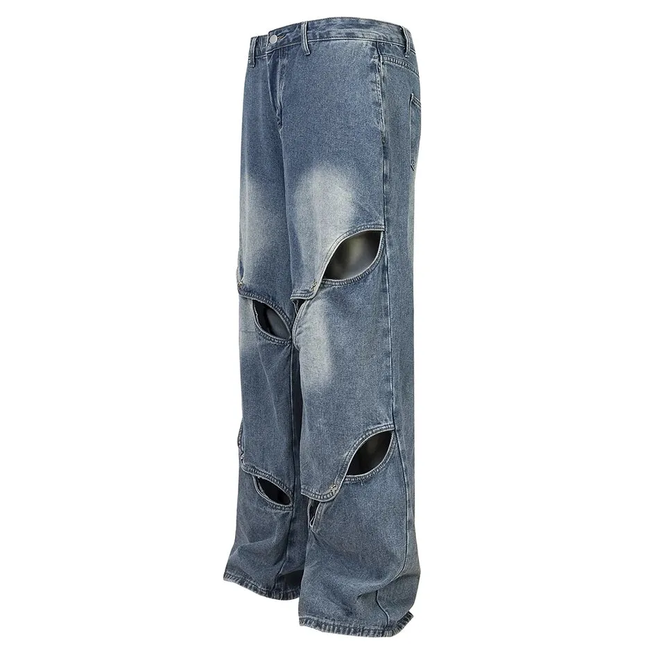'Anomaly' Pin Clasp Baggy Denim Jeans