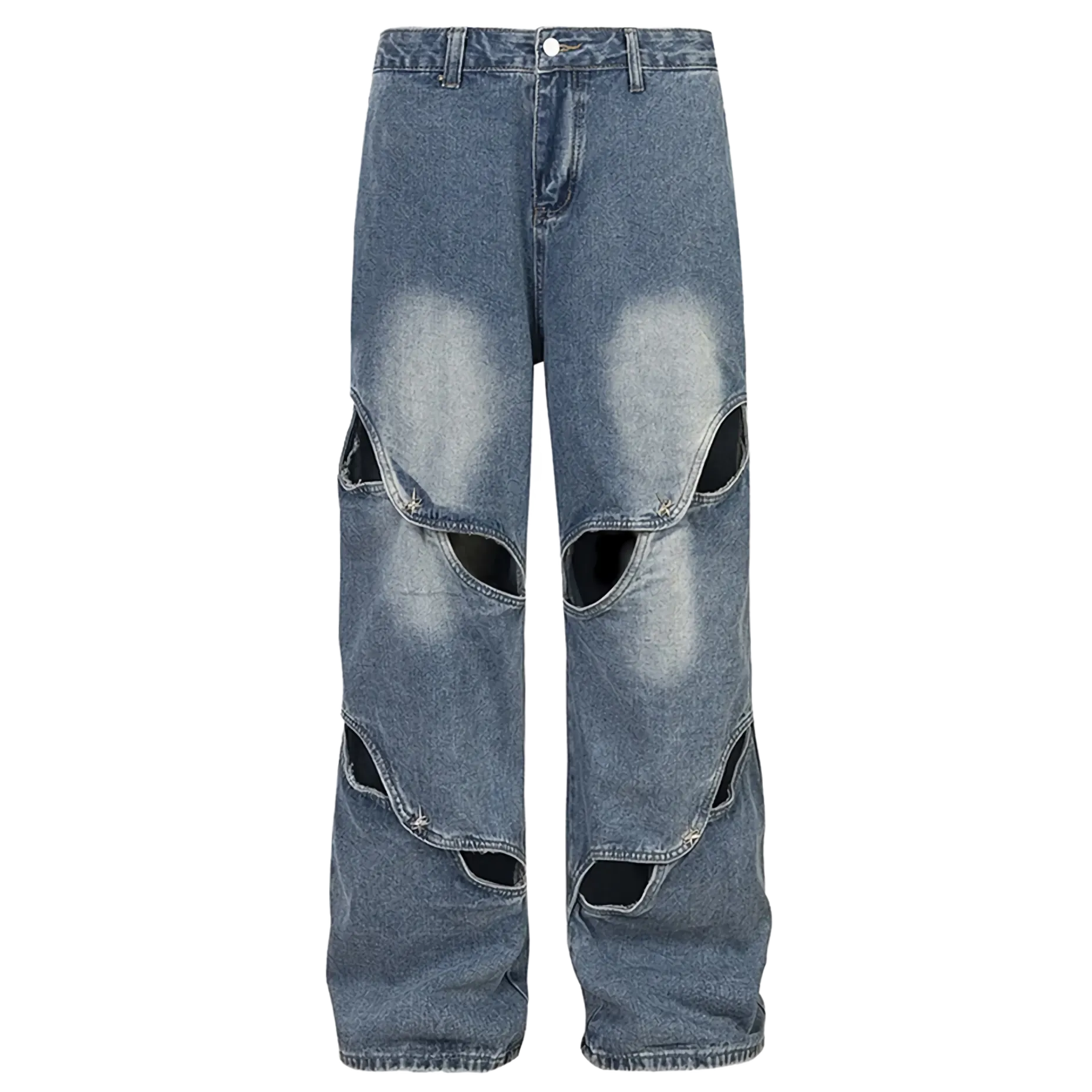 'Anomaly' Pin Clasp Baggy Denim Jeans