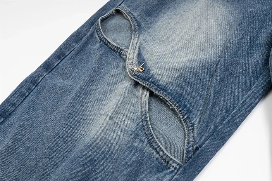 'Anomaly' Pin Clasp Baggy Denim Jeans