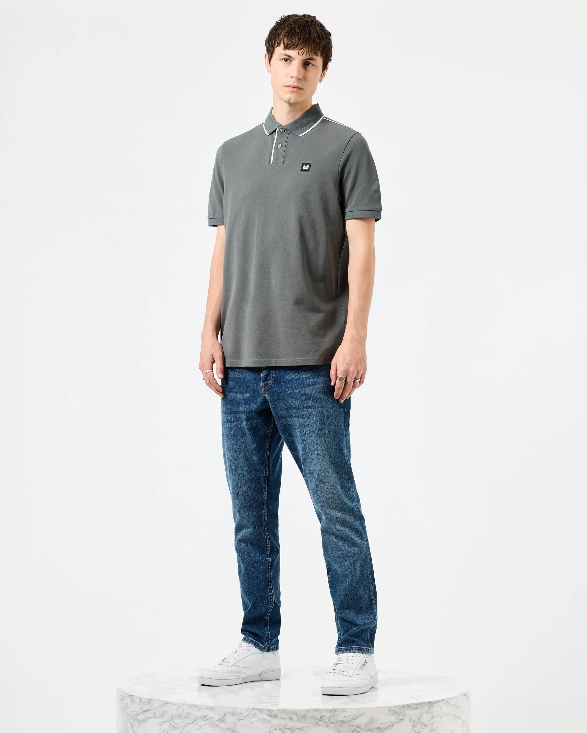 Astola Polo Shirt Zinc/White