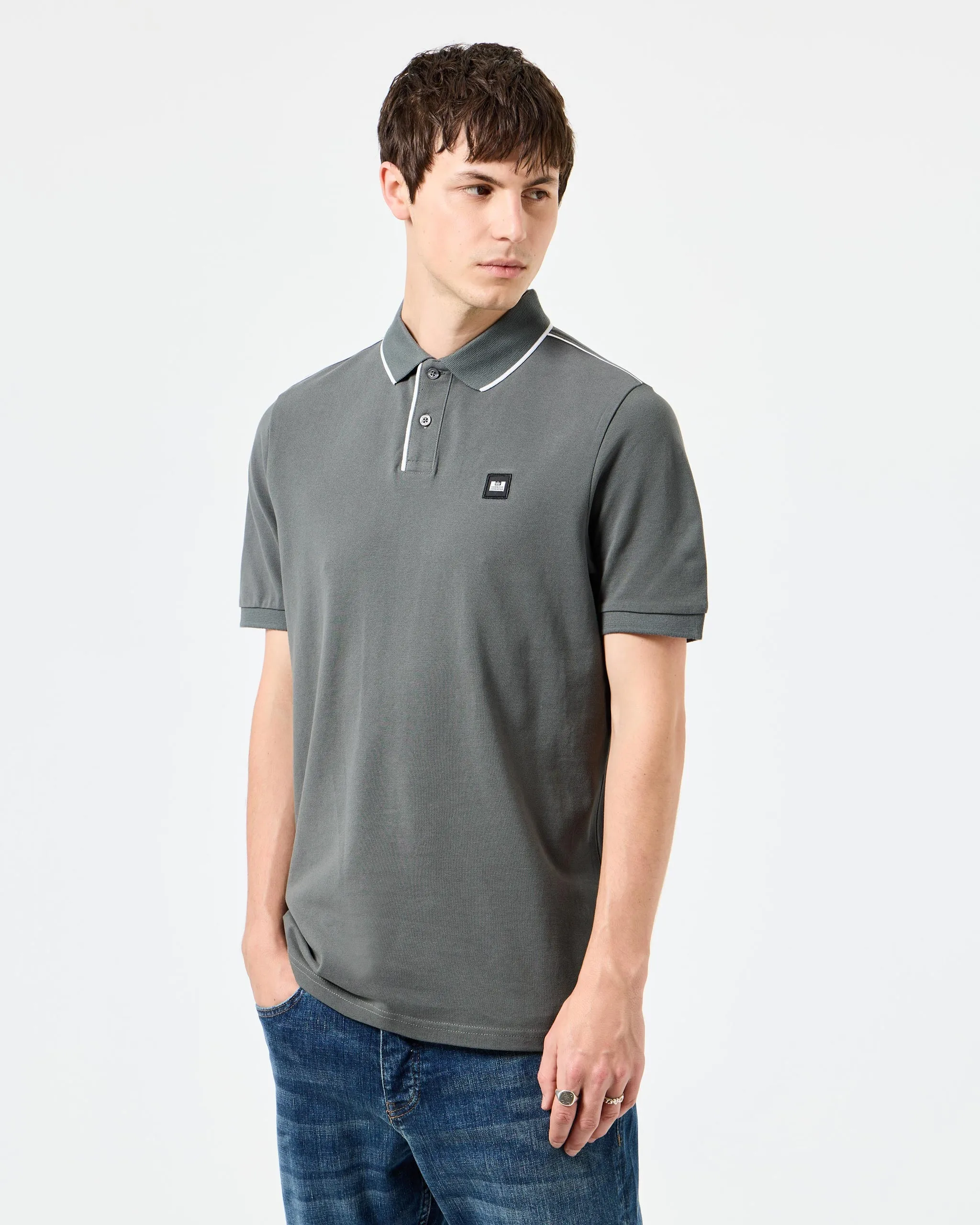Astola Polo Shirt Zinc/White