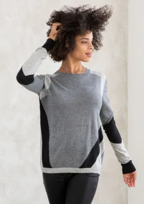 Asymmetrical Striped Accent Sweater