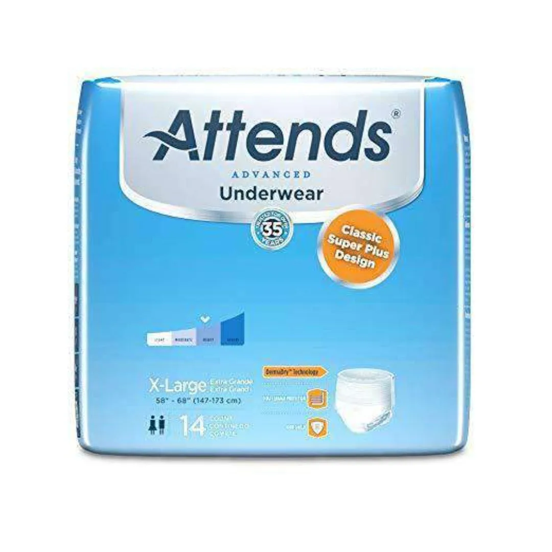 Attends Advanced Protective Underwear with Advanced DermaDry Technology for Adult Incontinence Care