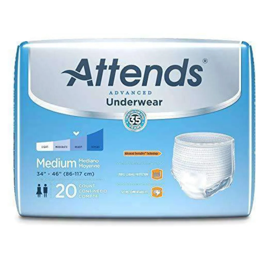 Attends Advanced Protective Underwear with Advanced DermaDry Technology for Adult Incontinence Care
