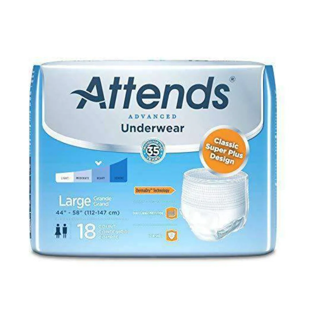Attends Advanced Protective Underwear with Advanced DermaDry Technology for Adult Incontinence Care