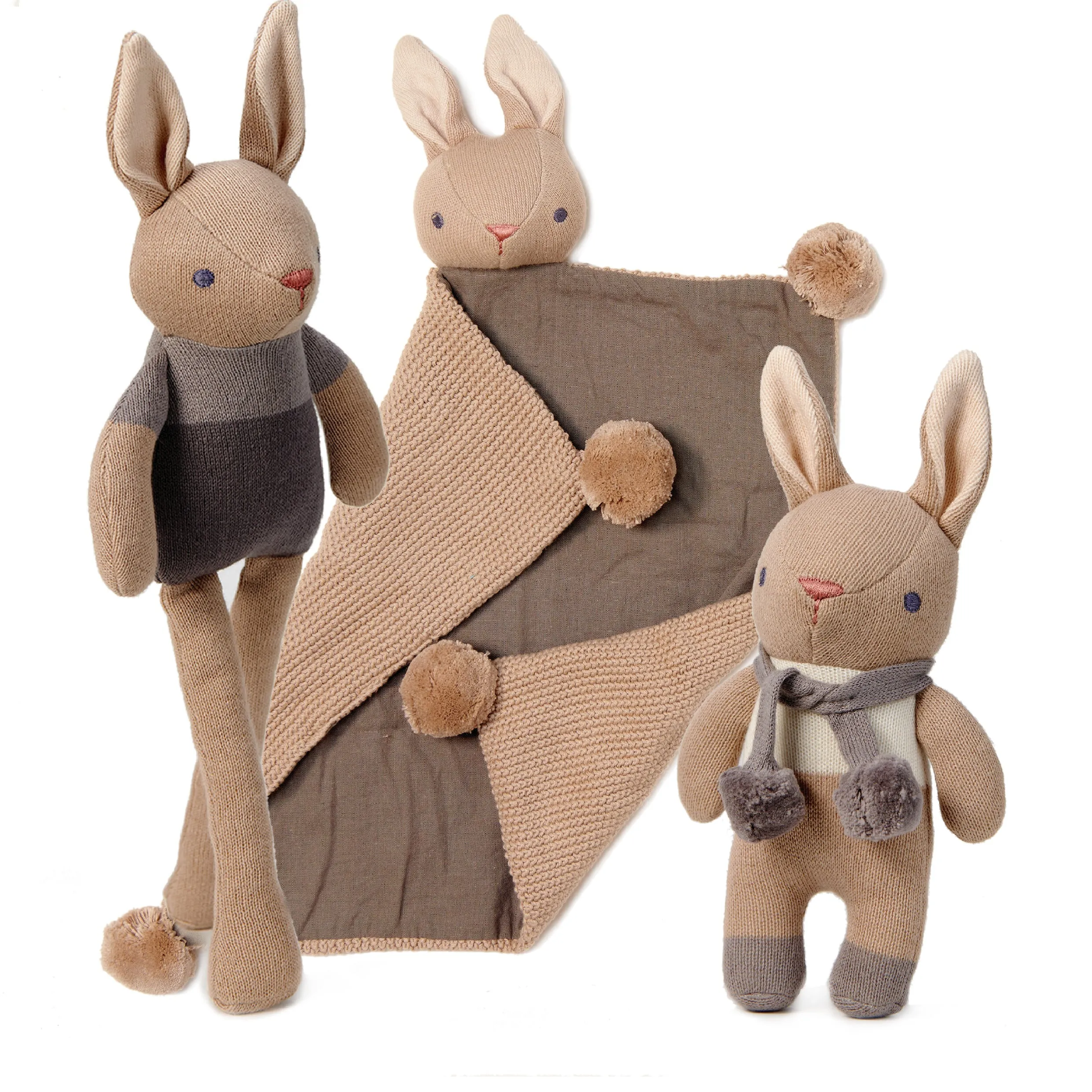 Baby Comforter, Rattle & Doll Bundle In Taupe