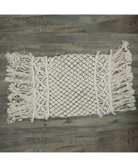 Babymoon Macrame Rectangular Mat Photography Layer - Offwhite