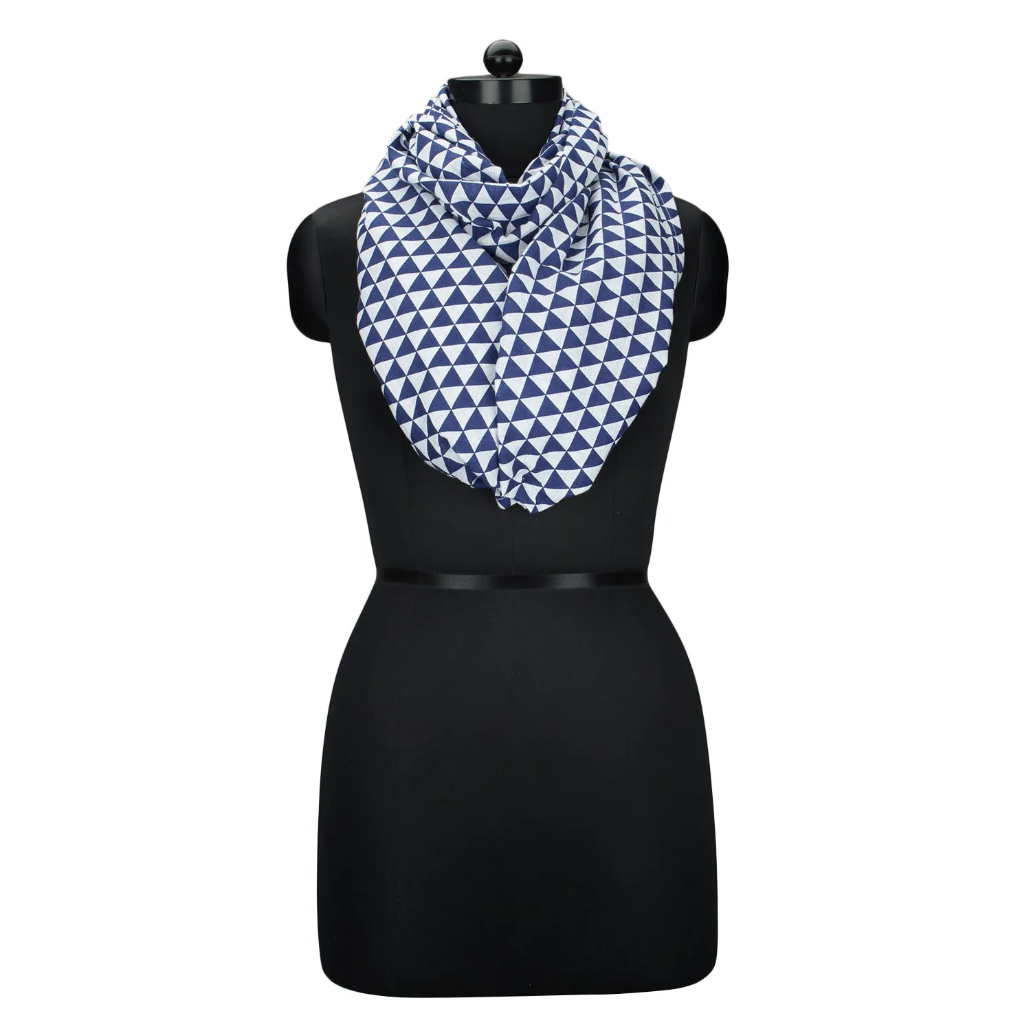 Bacati - Triangles Navy Blue Muslin Nursing Scarf