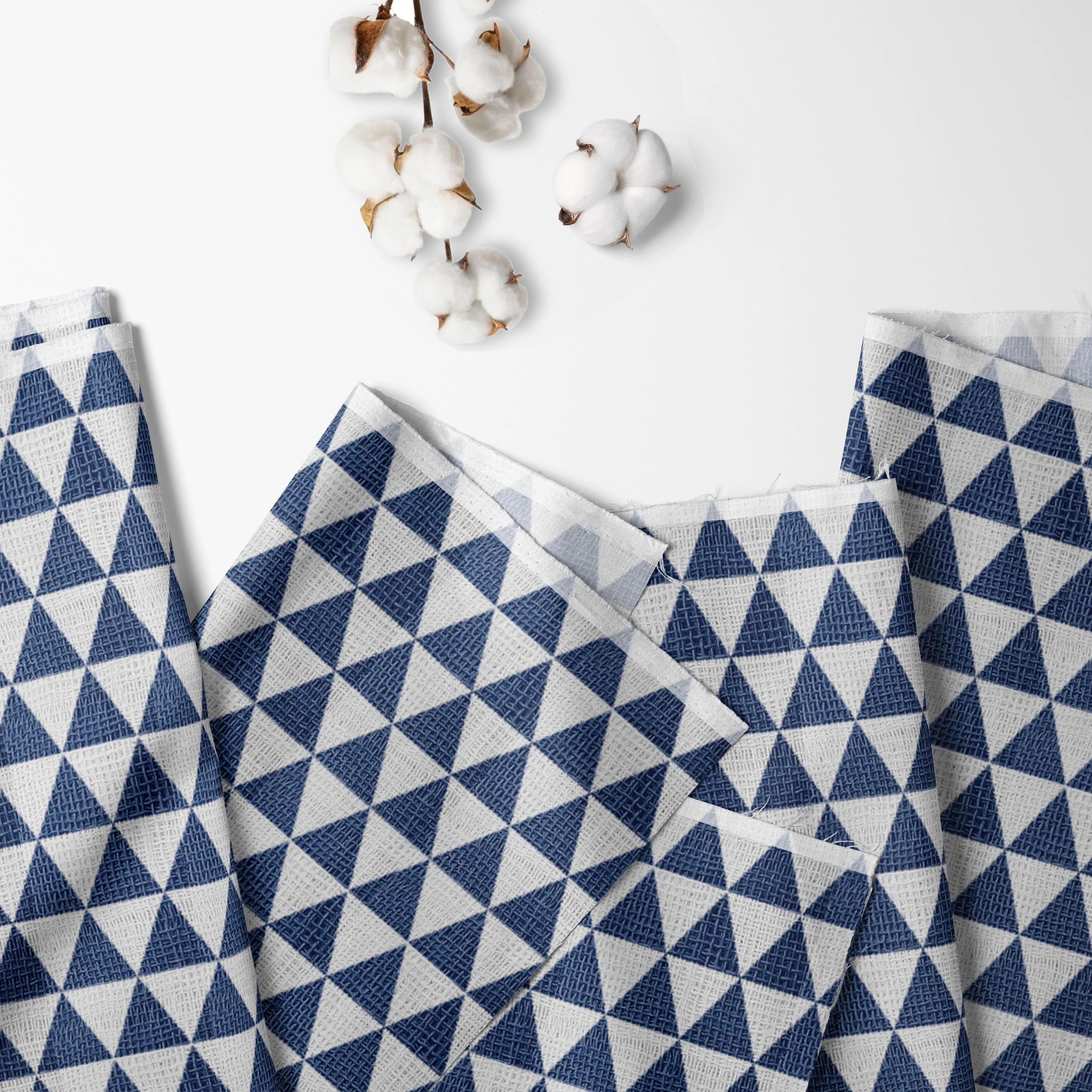 Bacati - Triangles Navy Blue Muslin Nursing Scarf