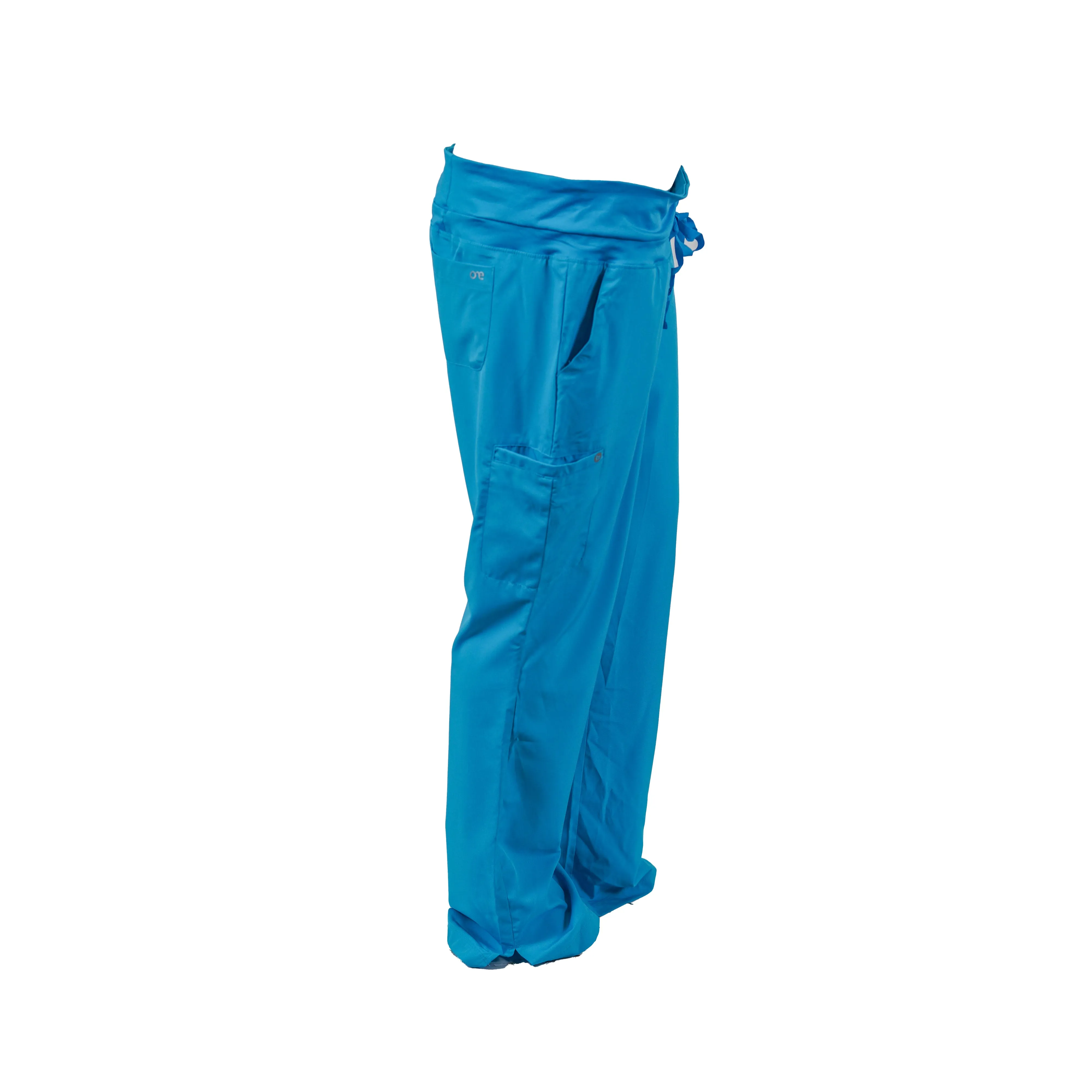 Barco One Women's Stride Yoga Style Medical Scrub Pants 5 Pockets Blue Size XL