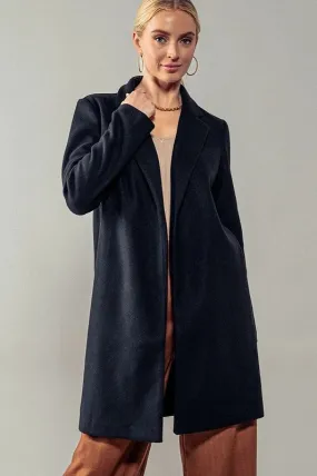 Basic Knit Coat Jacket BLACK