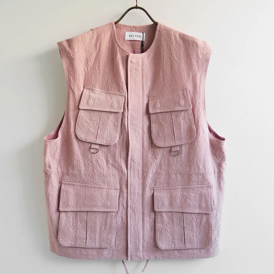 【BELPER/ベルパー】<br>WASHED LINEN VEST <br>2117-1424L