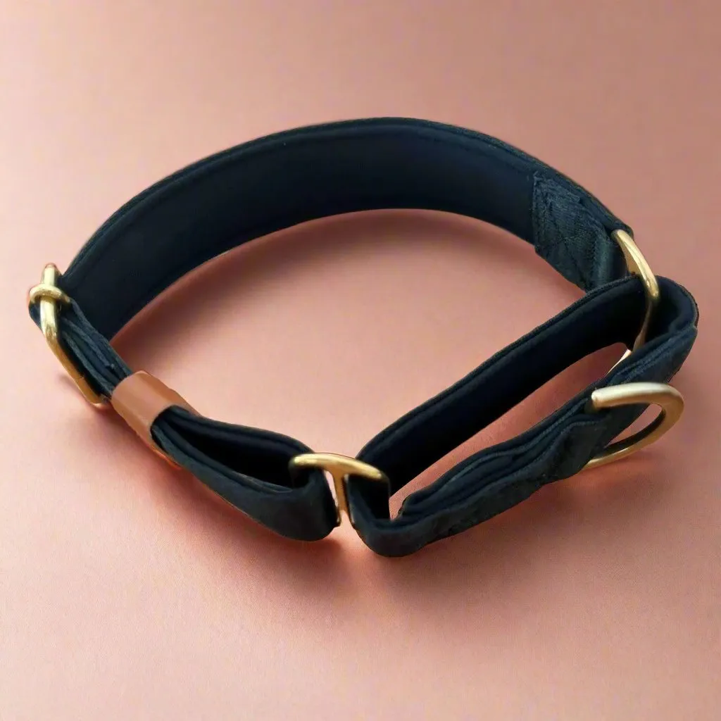 Black martingale collar - padded