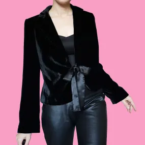 Black velvet evening jacket UK 12