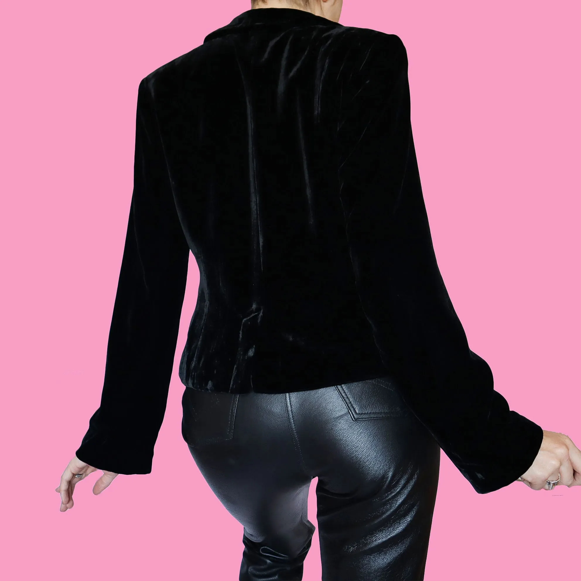 Black velvet evening jacket UK 12