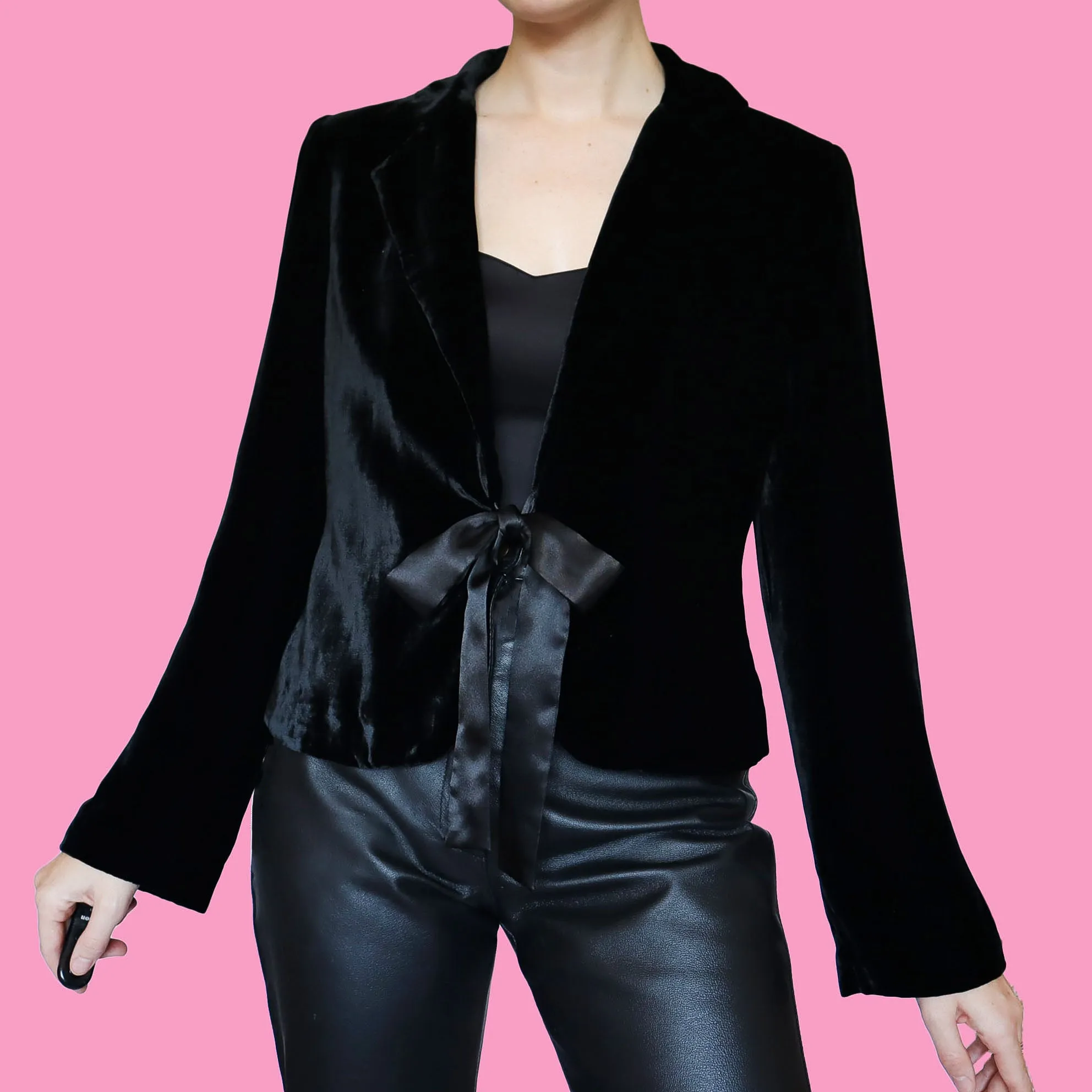 Black velvet evening jacket UK 12