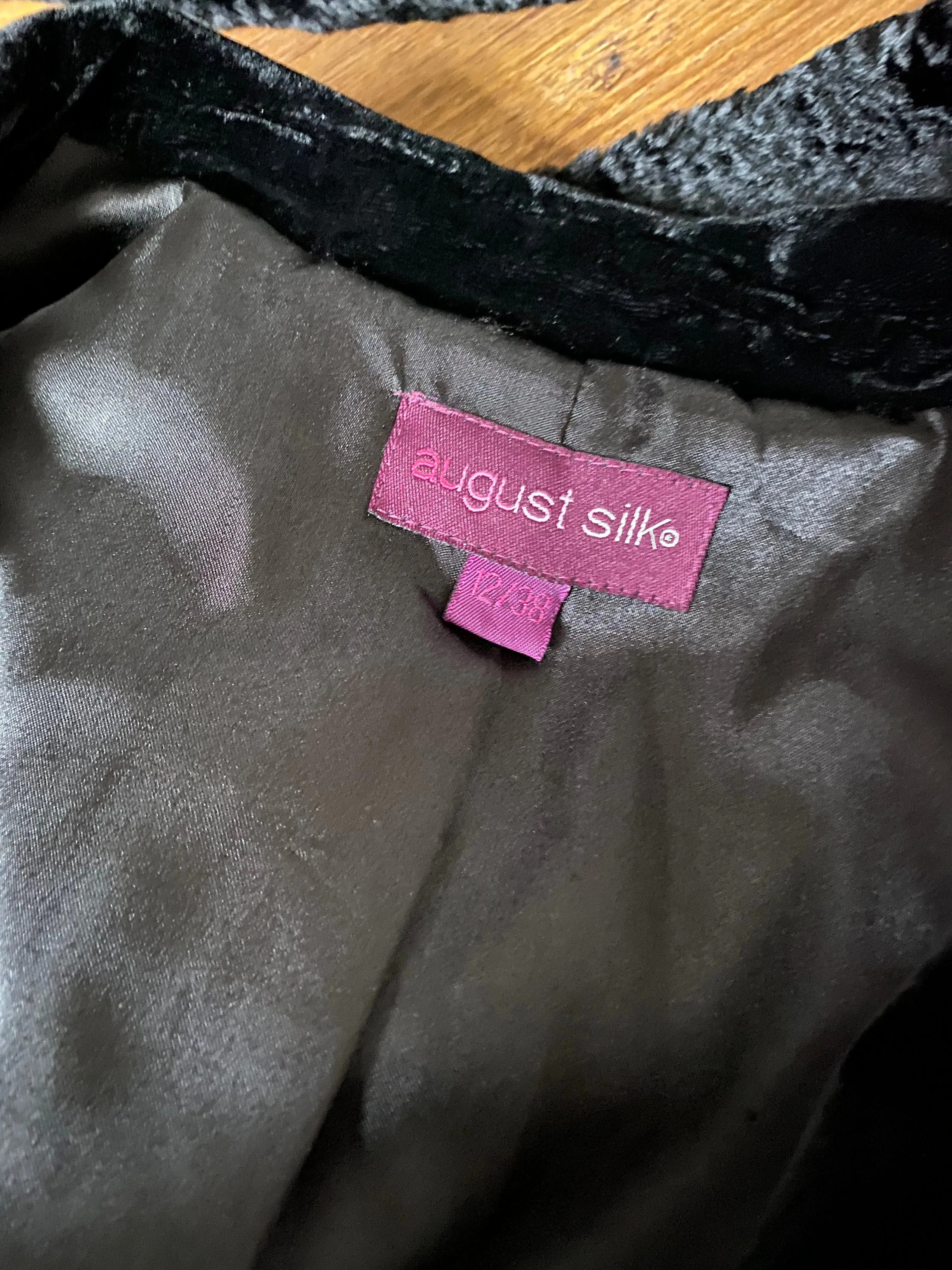Black velvet evening jacket UK 12