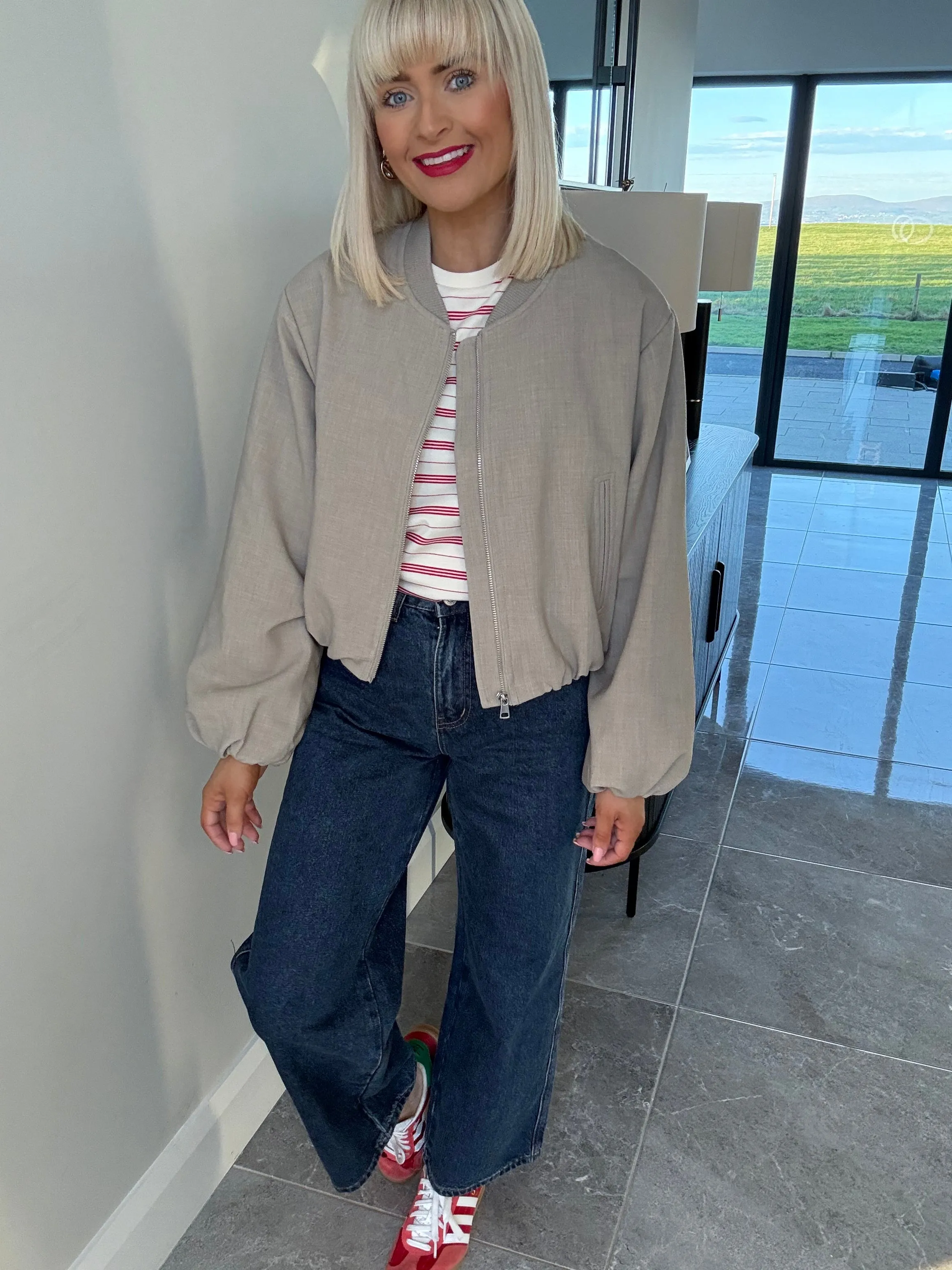 Blake Bomber Jacket Taupe