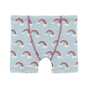 Boy's Print Bamboo Boxer Brief - Spring Sky Rainbows