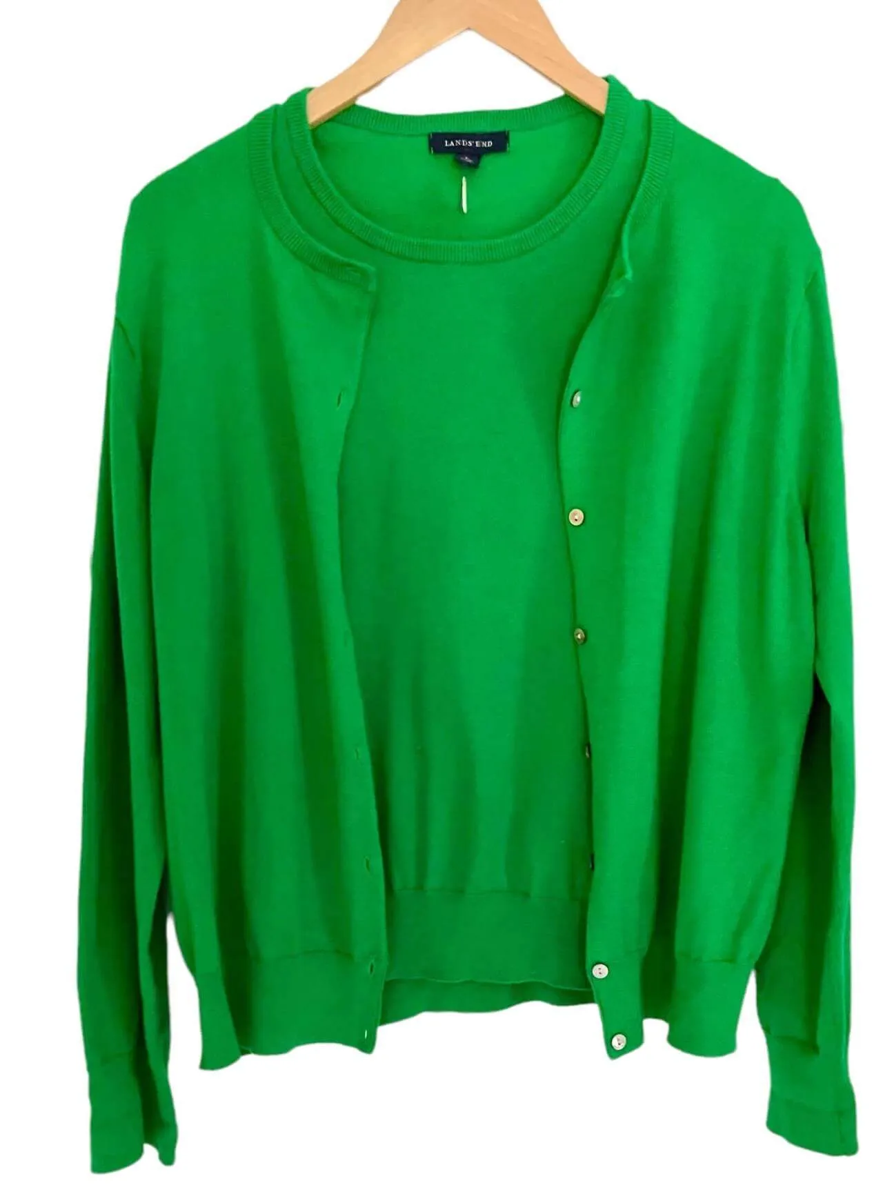 Bright Spring Green Cardigan Sweater Set