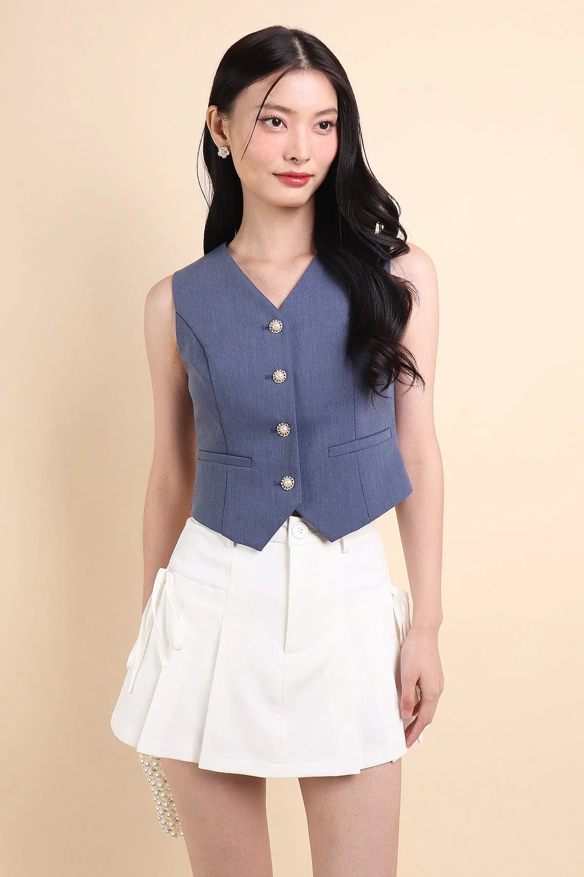 CAMU VEST TOP IN DENIM