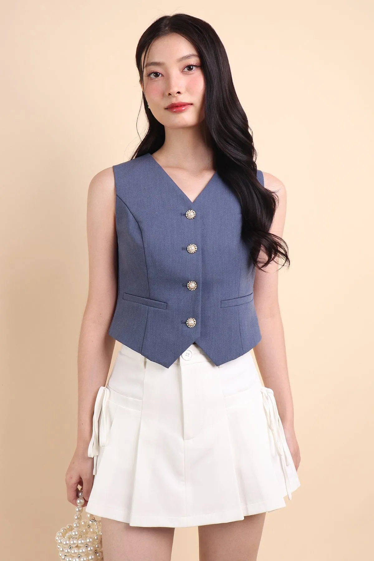 CAMU VEST TOP IN DENIM