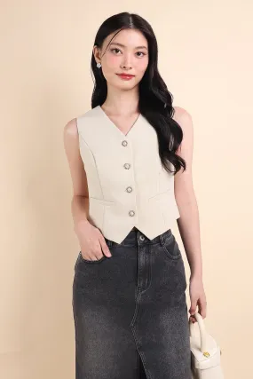 CAMU VEST TOP IN ECRU