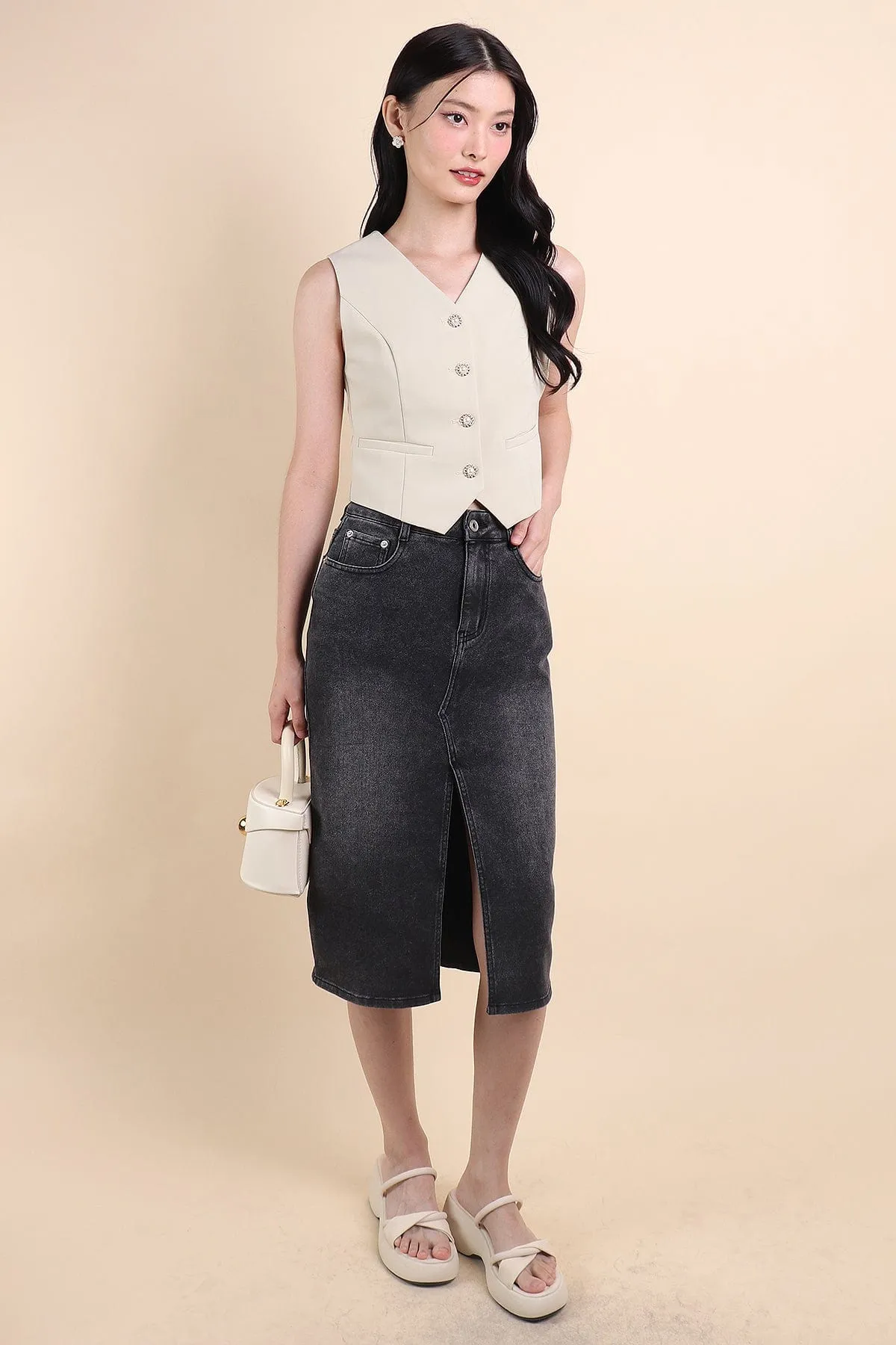 CAMU VEST TOP IN ECRU