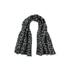 Cashmink Pleated Leopard Print Scarf