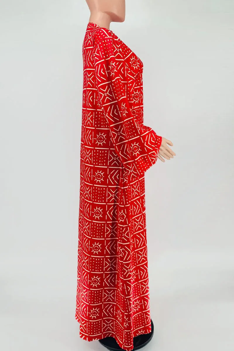 CE239 Graphic Long Cardigan