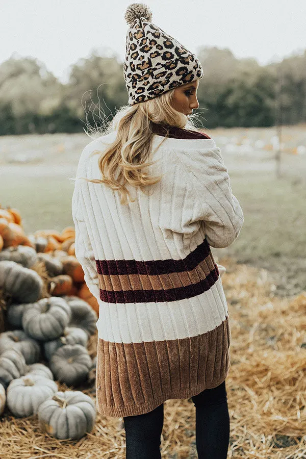 Chilly Sunsets Chenille Cardigan in Ivory
