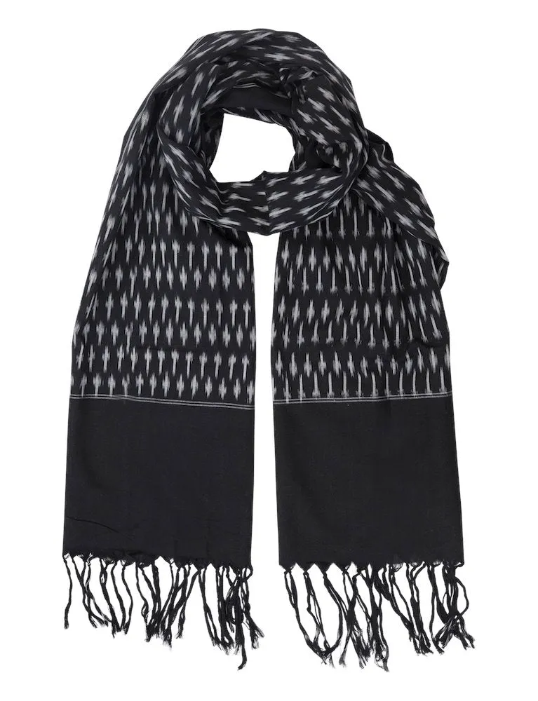Classic Black Ikat Scarf