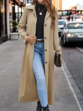 Collared Long Trench Coat