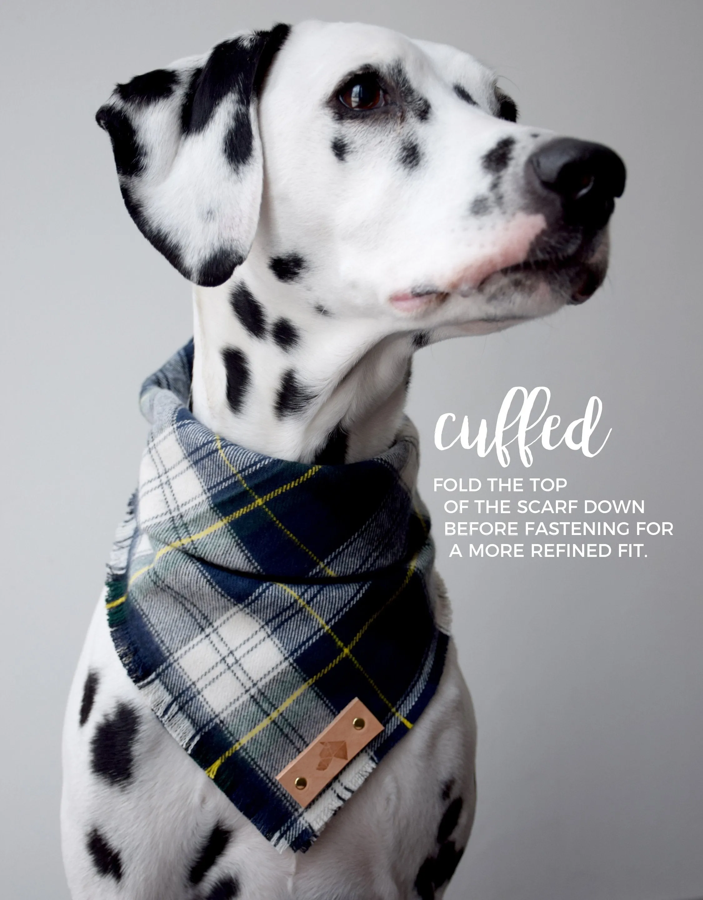 COPPER Fringed Flannel Dog Bandana - Snap/Tie On Cotton Scarf