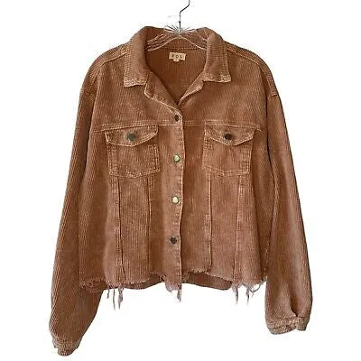 Corduroy Jacket in Camel Brown